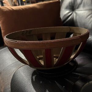 Longaberger Red and Brown Accent Basket